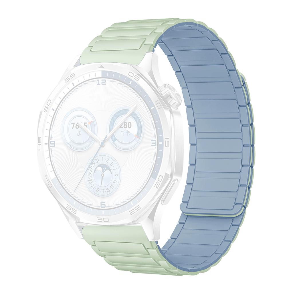 22mm Uhrenarmband für Huawei Watch GT 5 Pro/GT 5/GT 4/GT 3/GT 2 46mm 3-reihiges magnetisches Silikonarmband