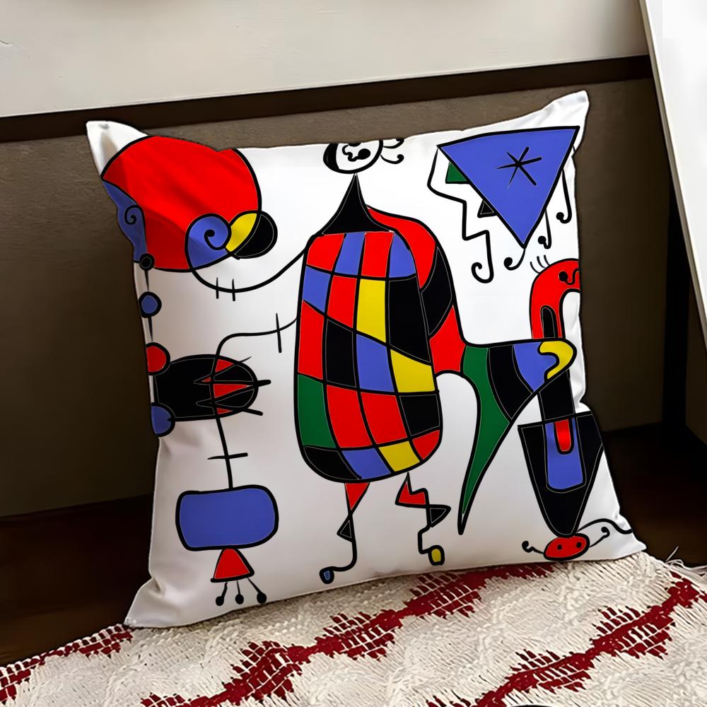 JJoan MMiros Art Cushion Cover Reversible Soft Durable Pillow Cover Home Car MultiScene Use for Daily Comfort