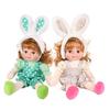 40cm Reborns Toddler Popular Realistic Girl Doll with Braided Jumpsuit Headband Soft Body High-quality Handmade Doll