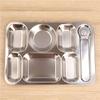 304 Stainless Steel 6-Compartment Divided Lunch Tray