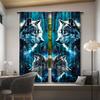 2 pieces of Snow Wolf King printed curtains, pole bag curtains, home decoration, room decoration