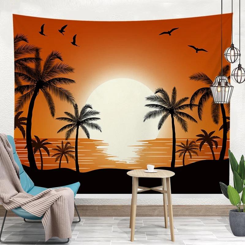 Sunset Beach Landscape Pattern Tapestry Fashion Home Decor Bedroom Living Room Tapestry