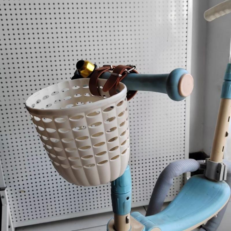 Front Handlebar Basket Waterproof Childrens Bicycles Basket Plastic Tricycle Basket for School, Outdoor, Cycling