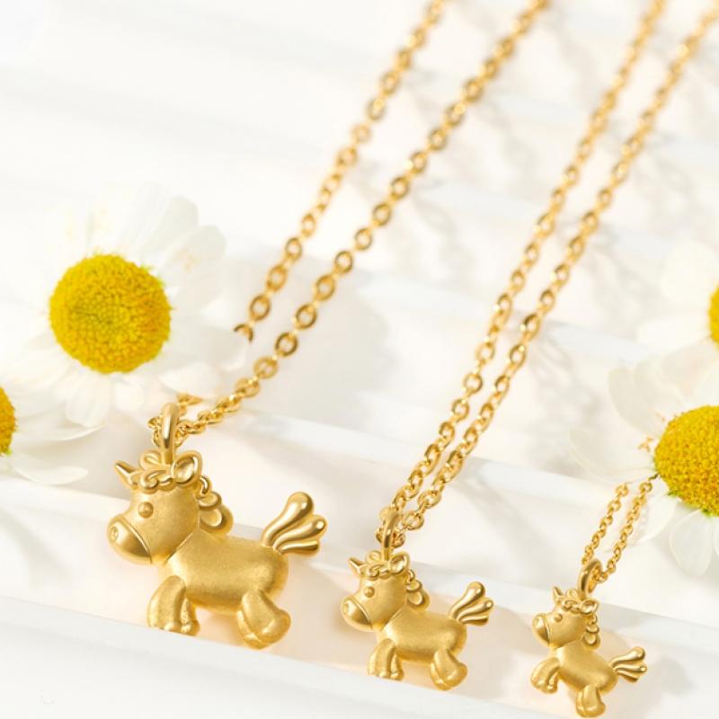 Porti 24k Gold Unicorn Pendant Necklace 1.875g