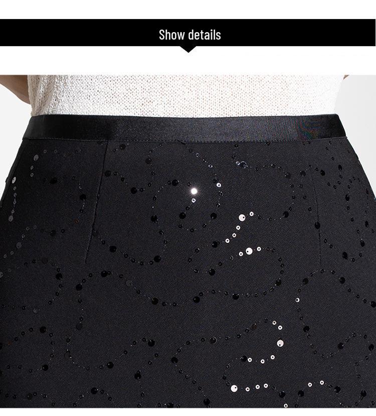 Chic Sequined Pencil Skirt: 2026 Spring/Summer High-Waisted Slim Fit