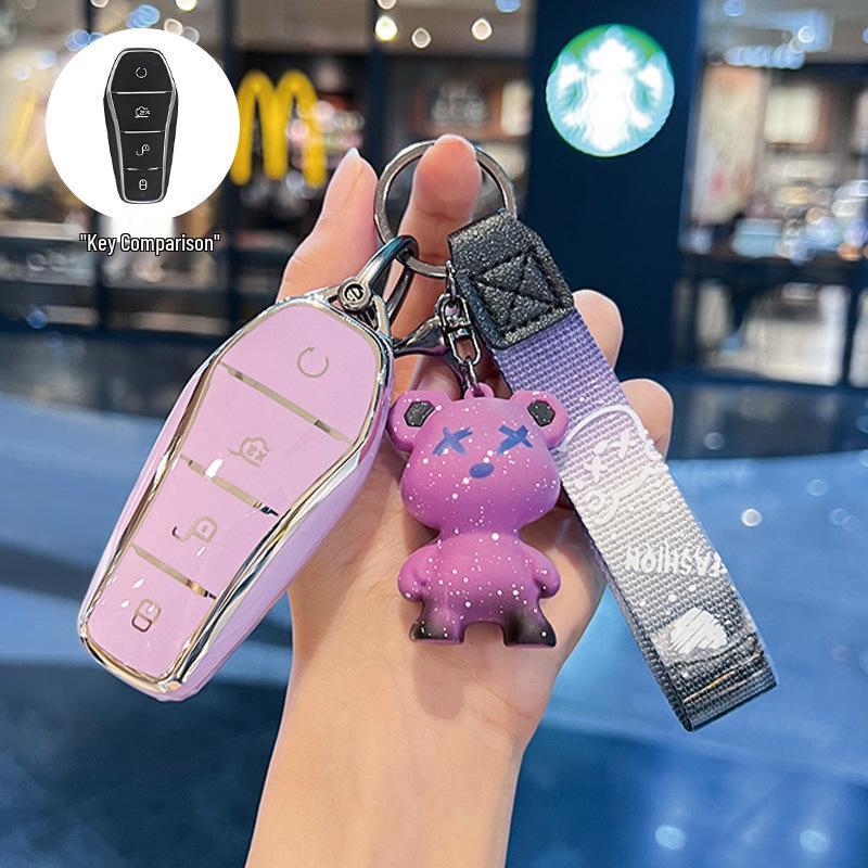 Etui na kluczyk BYD: Kompatybilny z Dolphin, Seagull, Song Plus, Qin DMI, Han EV, Tang, Seal, 06, Yuan Pro - Pokrowiec na brelok