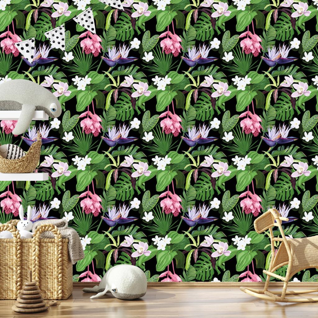 Exotic Palm Leaves Wallpaper for Living Room and Bedroom 50x1000