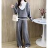 Fake Two-piece Set for Women's Autumn and Winter New Loose Large-size Casual Style Wide-leg Pants Knitted Sweater Set