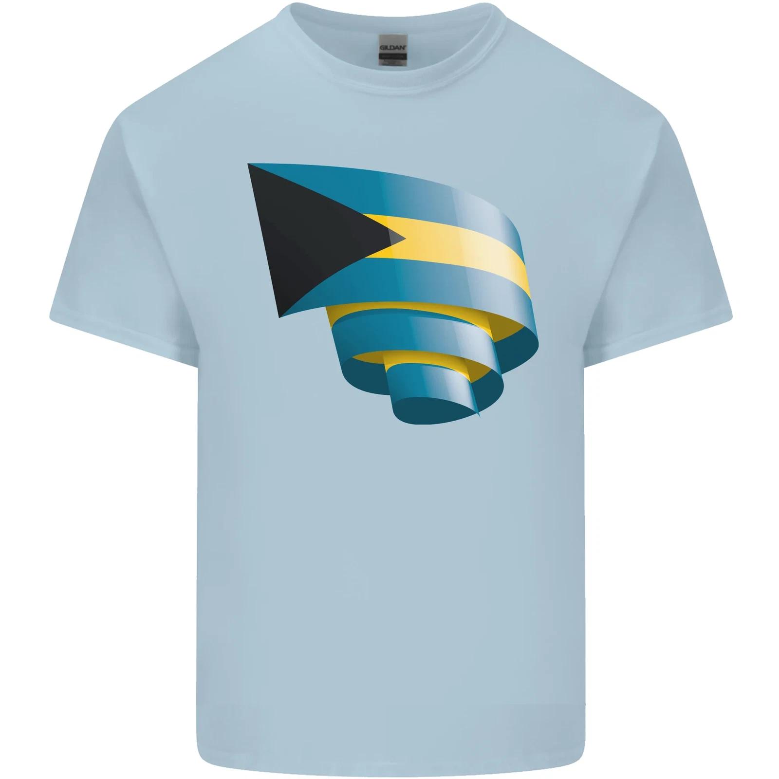 Curled Bahamas Flag Bahamians Day Football Kids T-Shirt Childrens L