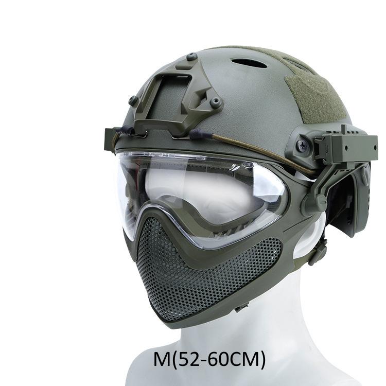 Tactical Helmet   Mask   Goggle Sets Outdoor Airsoft Paintball Helmet with Goggles FAST PJ Helmets CS Game Full Face Protection