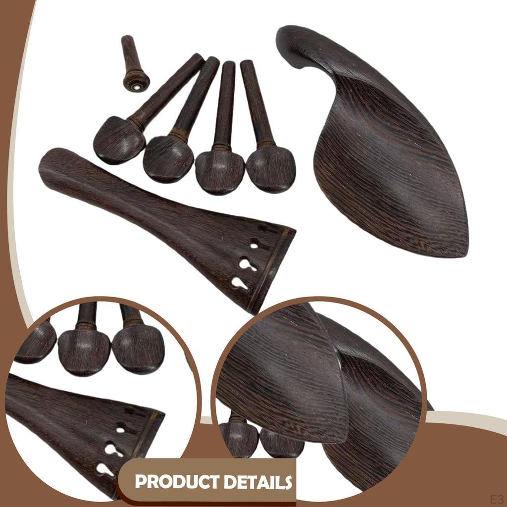 4/4 Full Size Violin Accessories Kit Chin Rest Parts Sturdy,Wood Replacement,Professional Tuning