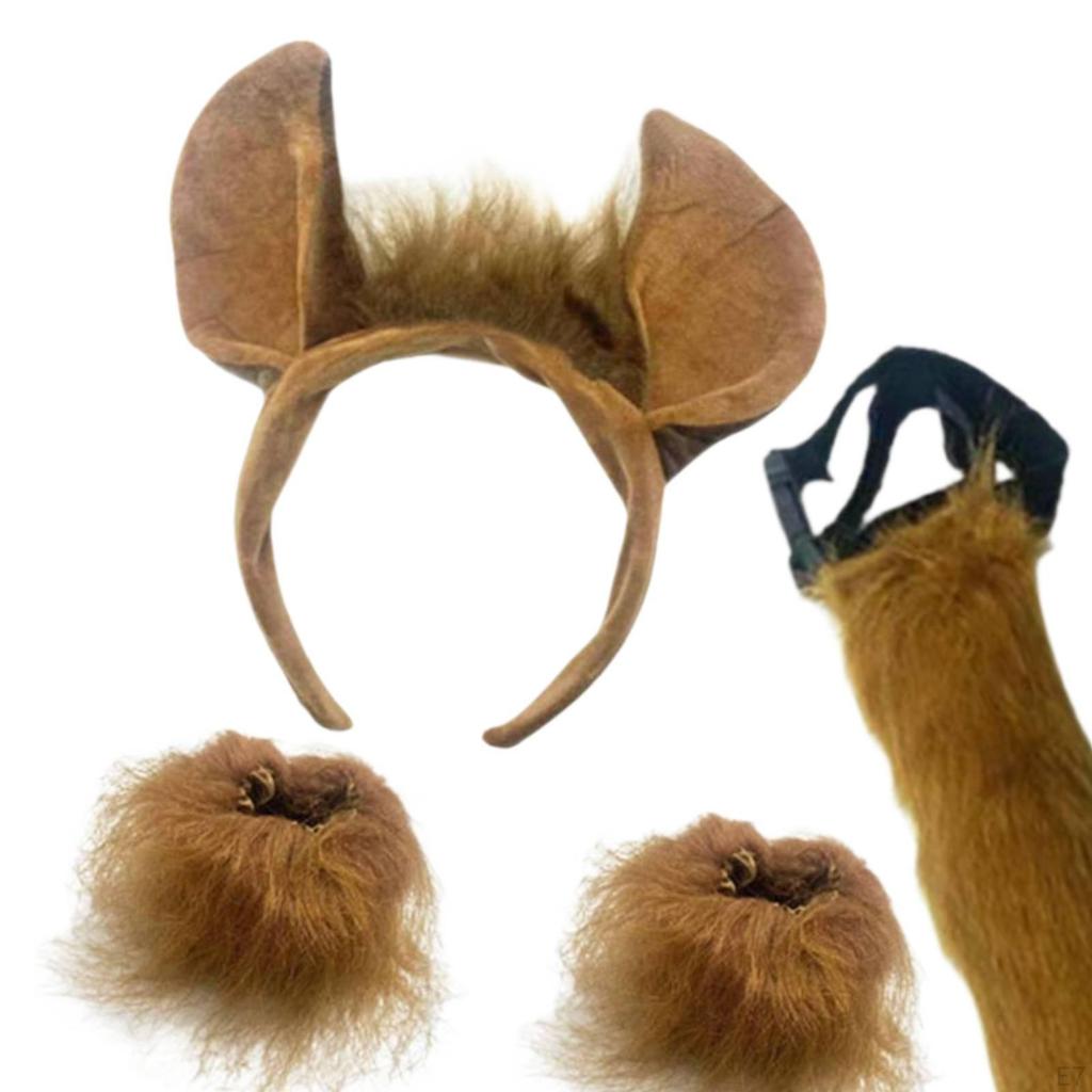 Animal Ears and Long Tail Cosplay Props for Masquerade Fancy Party Performance