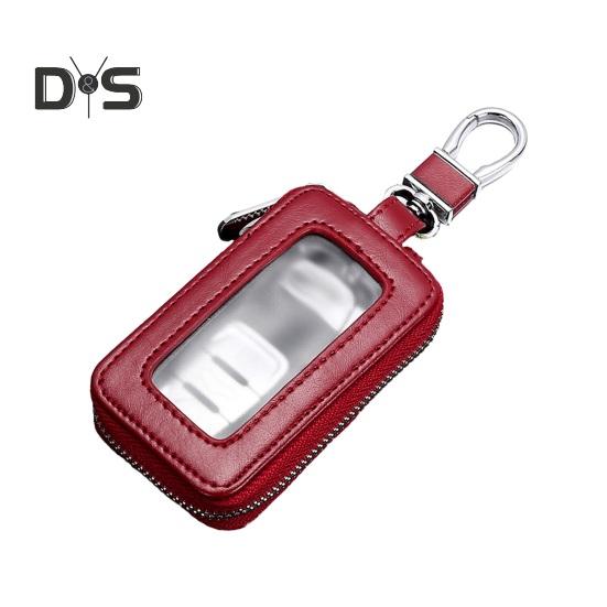 

Автомобильный брелок с гладкой молнией, быстрозастегивающийся, удобный чехол из искусственной кожи с защитой от царапин, держатель для ключей с функцией бесключевого доступа вино красного