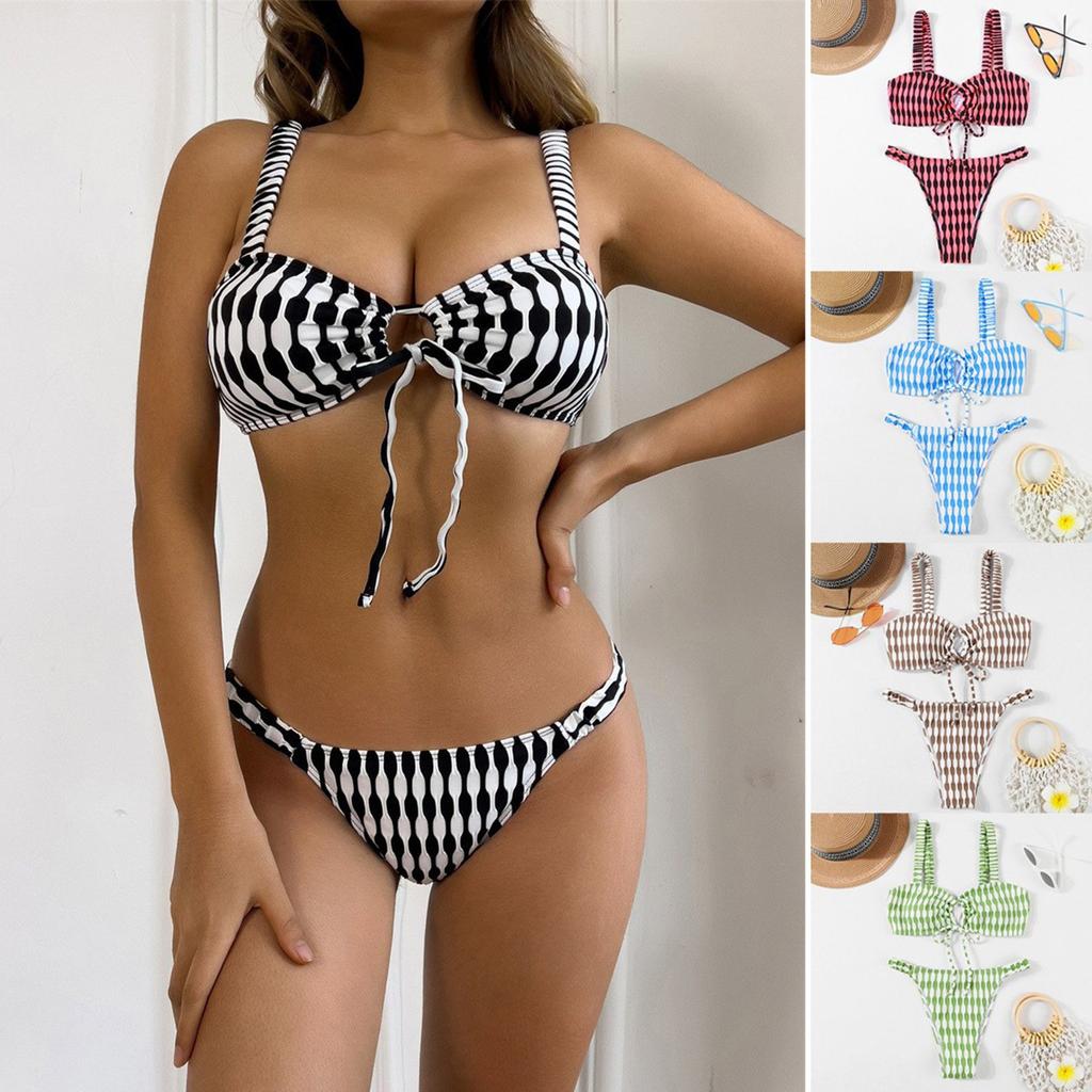 Women's Fashionable Beach Multi-color Split Body Backless Sexy Bikini Swimsuit