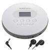 OHM AudioComm Portable CD Player with Stereo Earphones, Battery Operated, USB Powered, White, English Listening, Language Learning, Eiken, TOEIC Prepa