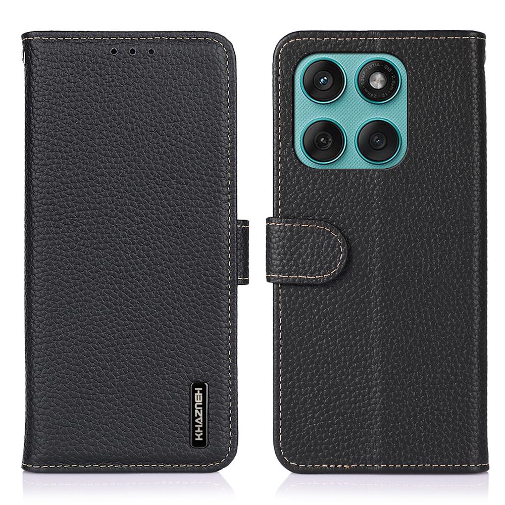 

KHAZNEH For Motorola Edge 60 5G/60 Fusion 5G Case Genuine Cow Leather Flip Phone Cover A