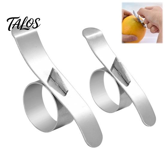Stainless Steel Cutter Orange Peeler, Ergonomic Ring Design And Safe Curved Hook Kitchen Gadget for Fruit Blade Gadget, Manual Skin Remover