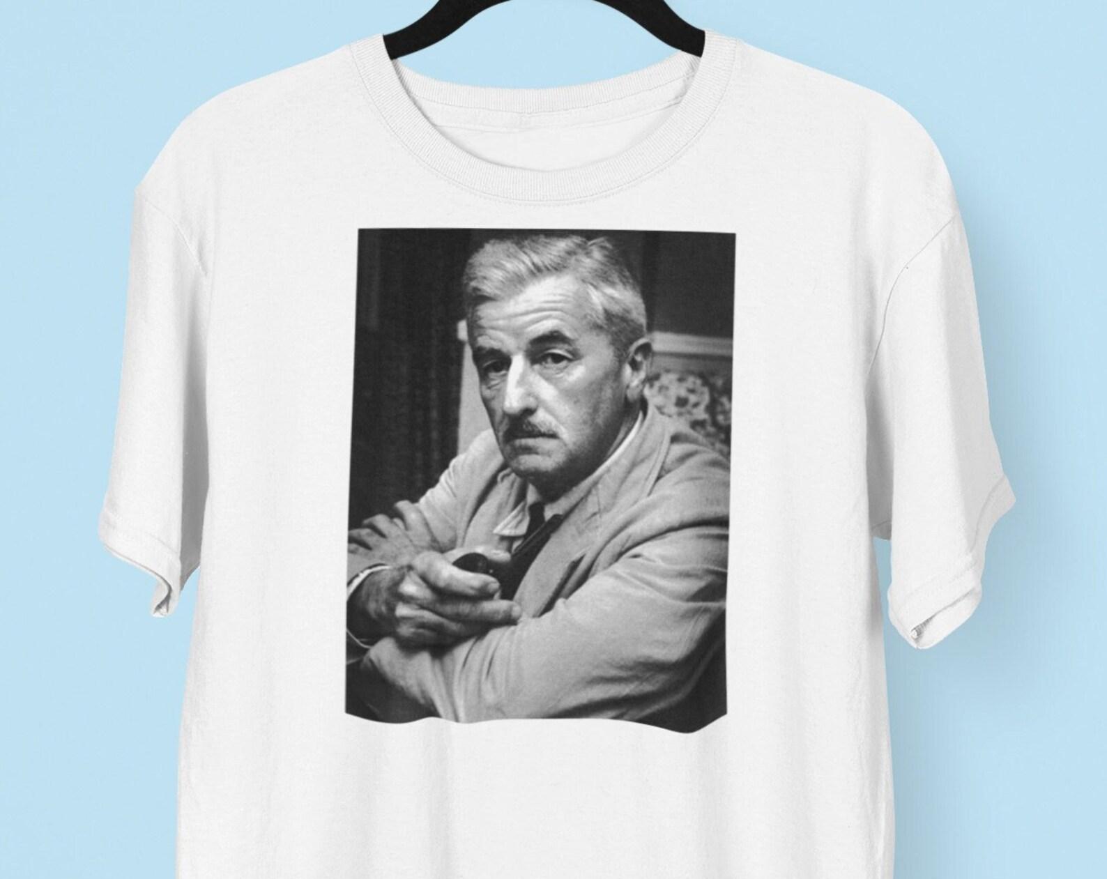 William Faulkner T shirt, William Faulkner Writer T shirt, Literary gifts, T shirts for book lovers XL