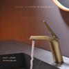 Brush Gold Basin Faucet Bathroom Single Lever Hot and Cold Sink Lead Free Mixer Tap Faucet Solid Brass Basin Lavtory Faucet