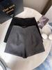 Starry Sky Sequin High-Waist Wide-Leg Woolen Shorts for Petites