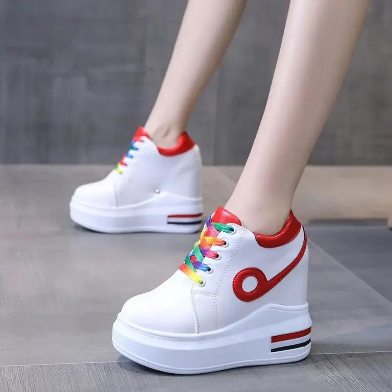 Fashion Spring Women 12CM High Heels Casual Shoes Wedges Platform Women Shoes Chaussure Summer Height Increasing Pumps flowers Shoes