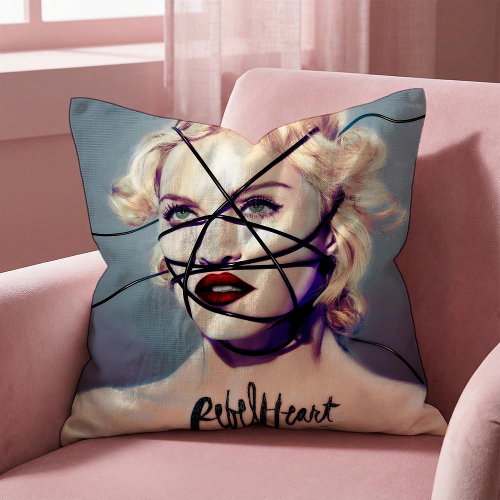 M-Madonna Singer Cushion Cover Multi-Scene Pillow Cover For Home & Car - Reversible, Soft & Durable For Daily Use