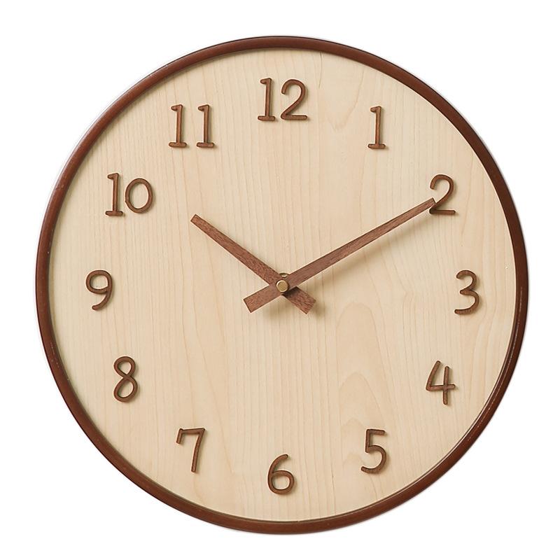 Silent Wall Clock Simple Round Wall Clock Japanese Style Aesthetic Household Hanging Clocks Living Room Decoration Accessories