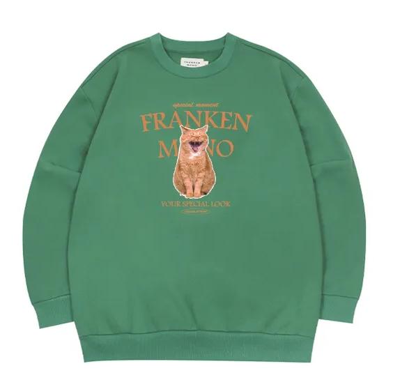 Франкенмоно (Флисовой подкладке) Толстовка с кричащим котом Light Green/M