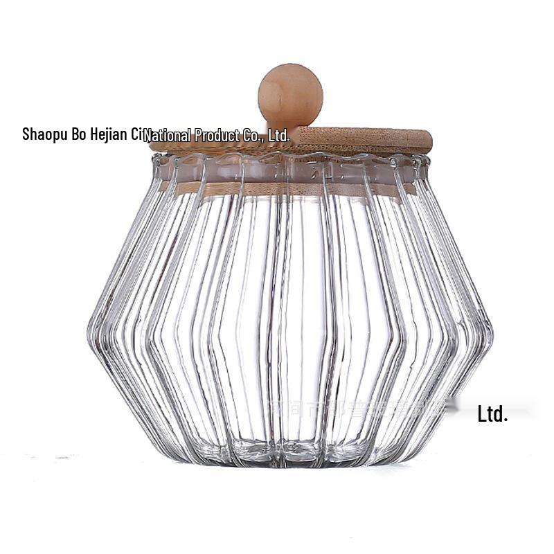 Striped High Borosilicate Glass Tea Jar for Kitchen