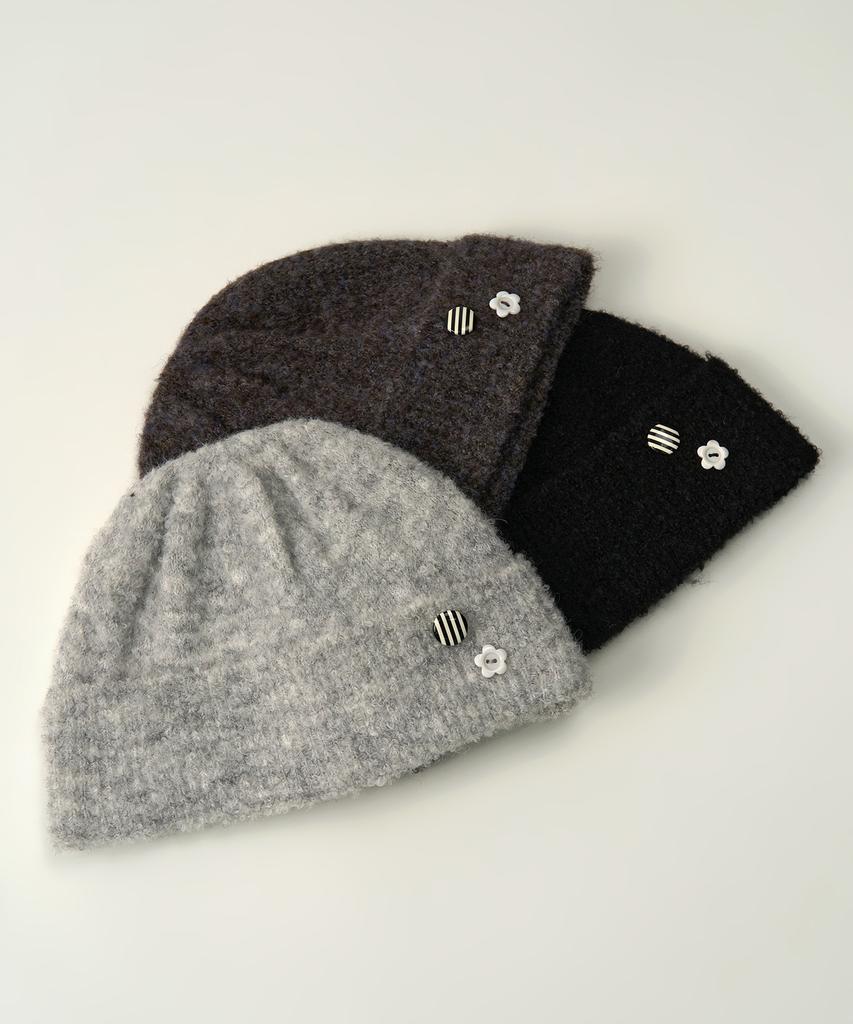 TOFFEE WOMEN W Button Point Beanie (3 Colors)