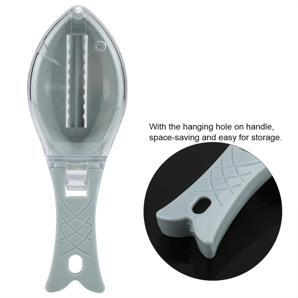Fast Remove Fish Skin Scraping Brush Plastic Scraper Kitchen Cleaning Fishes Knife(White)