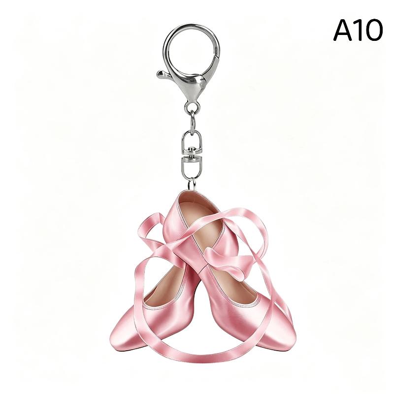 Ballet Shoes Keychain Cute Fashion Hanging Ornament 1Pcs Lightweight Keyring Pendant for Luggage Tag Decor Ballet Class Reward Gift