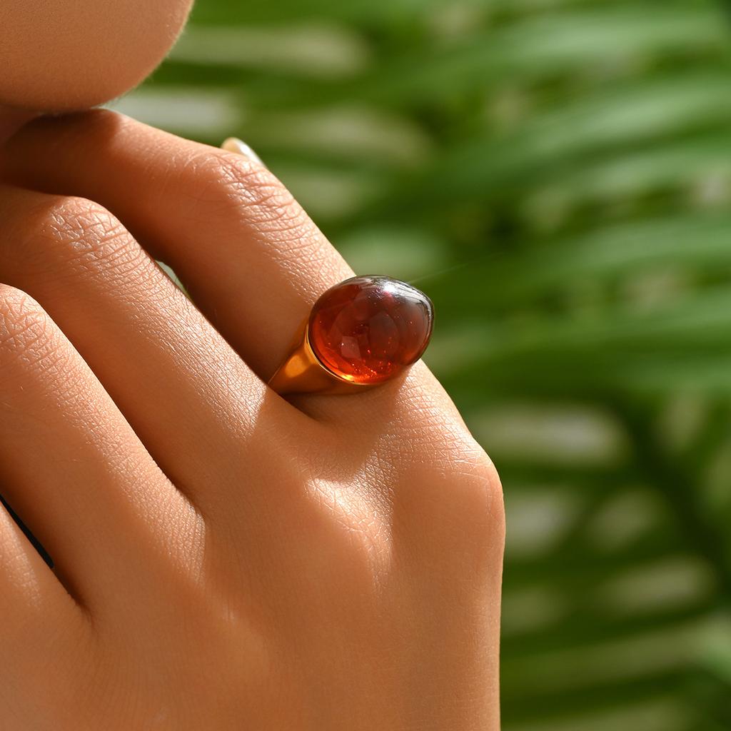 Women's Ring Personalized Inlaid Gemstone Niche High-end Design Adjustable Ring Versatile Jewelry