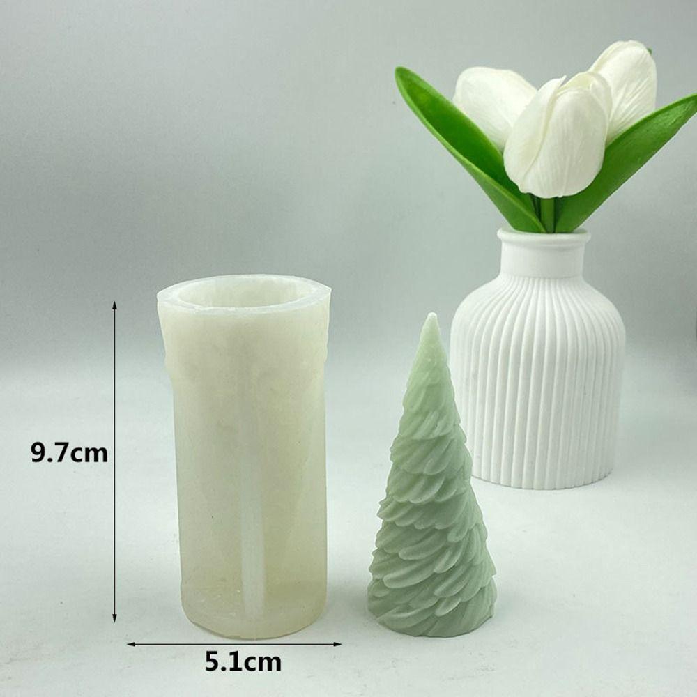 3D Cone Candle Silicone Mold Christmas Tree Soap Mold Art Wax Cake Resin Mold Desk Decoration