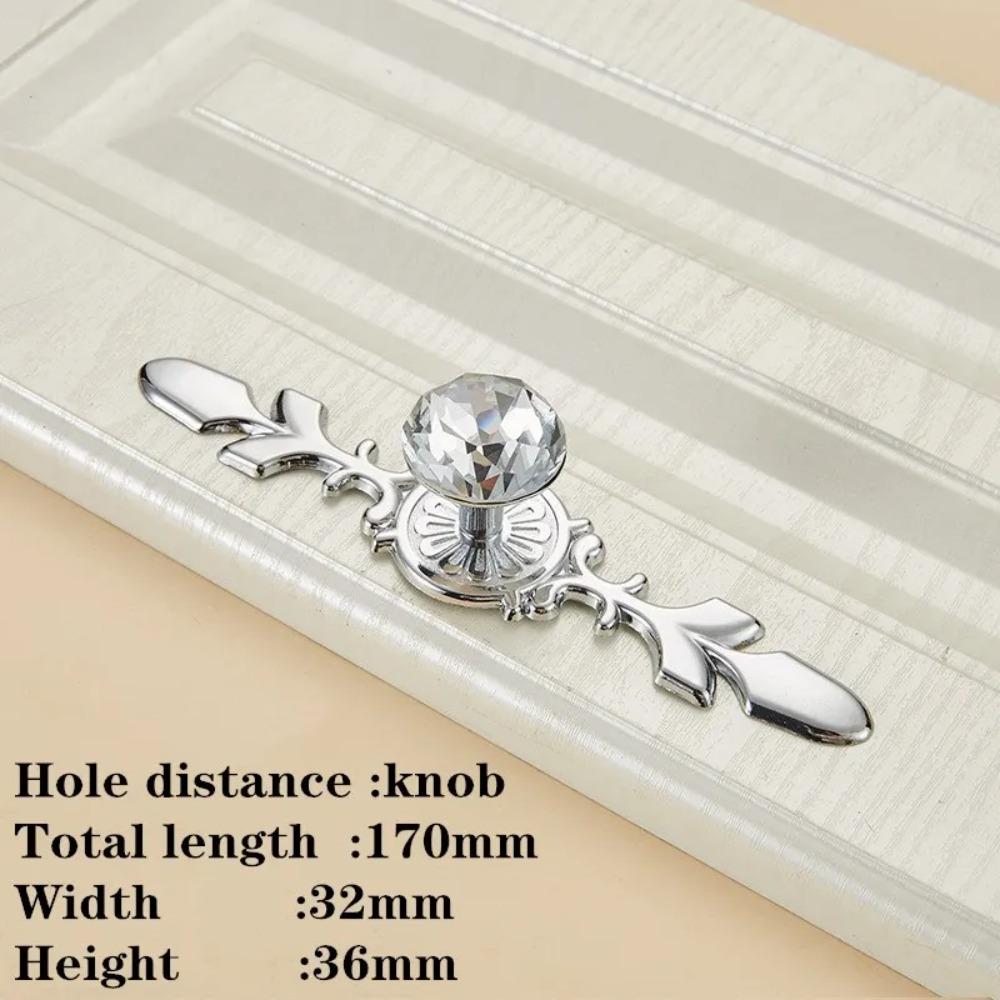 Single Hole Crystal Handles Zinc Alloy Drawer Knobs Luxury Cabinet Knobs  Home