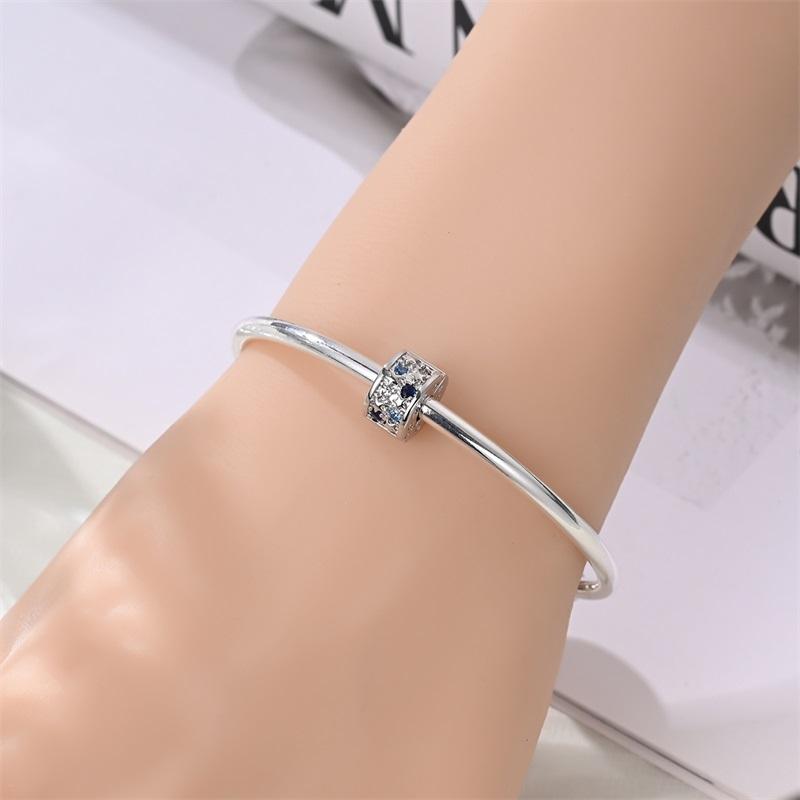 Shining Copper Metal Sunflower&Blue Starry Sky&Dragonfly&Lily&Guardian's Eye Fixed Charm Bead Component Compatible With Brand Bracelet High Quality