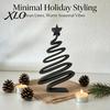 Office Desk Ornaments 3D Printed Minimalist Christmas Tree Desktop Ornament, Modern Holiday Table Indoor Outdoor Festive Display Sign for Living Room