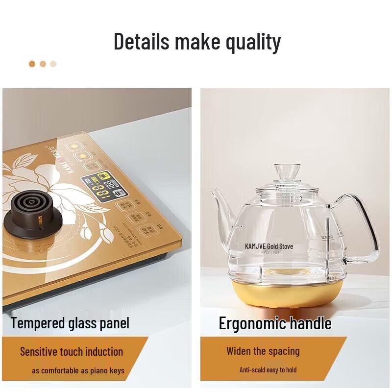 KAMJOVE Smart Glass Electric Tea Kettle CN plug (adapter included)