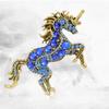 Retro Unicorn Brooch Rhinestones Inlaid Unicorn Lapel Pin Artistic Unicorn Brooch Pin Men Women Outfit Accessory for Clothes Scarves Bags Hats