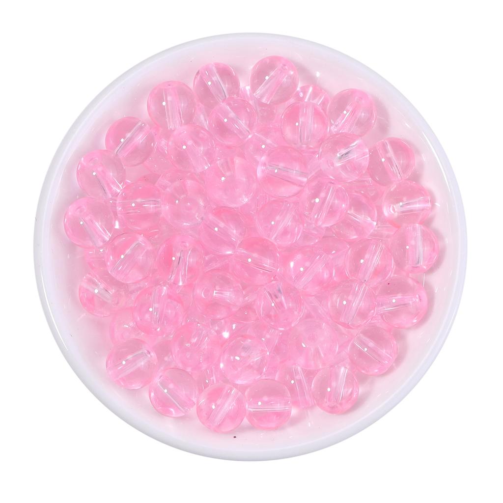 50pcs 8mm Glass Round Beads Colorful Transparent Loose Spacer Beads For Jewelry Making DIY Crafts Bracelets Necklace Accessories