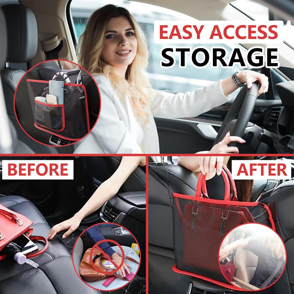 Car Net Pocket Handbag Holder Between The Two Seats Of The Car