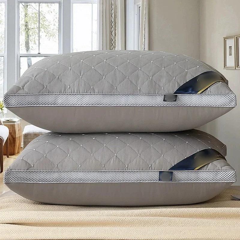 Orthopedic Pillow for Cervical Support & Sleep Aid High Resilience Non-Collapsing Core Student Single Pillow Home/Dorm/Hotel Use
