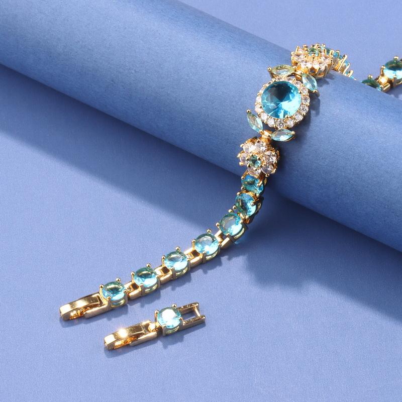 12-Colors Zircon Elegant Women'S Charms Italian Bracelet Gold Plated Luxury Wedding Jewelry Accessories