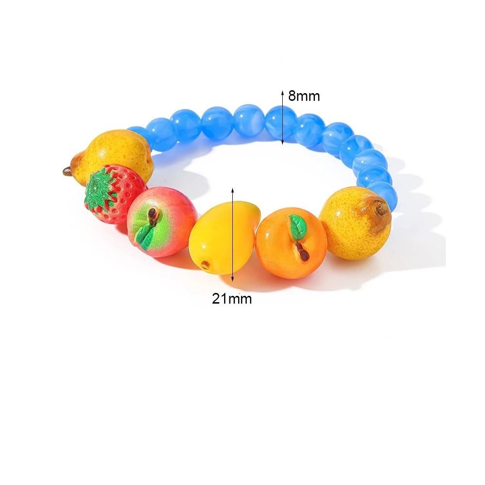 Stackable Fruit Acrylic Bracelet 3D Elastic Cord Bracelet Cute Colorful Beads Bracelet  Daily Wear