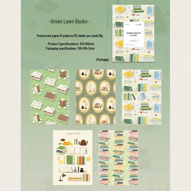 Ketchup Girl Starlight Bookstore Collection: 10 Pearlescent Paper Sheets for Journaling and Collage