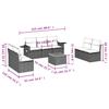 8-teiliges graues Gartensofa-Set mit Kissen Poly-Rattan