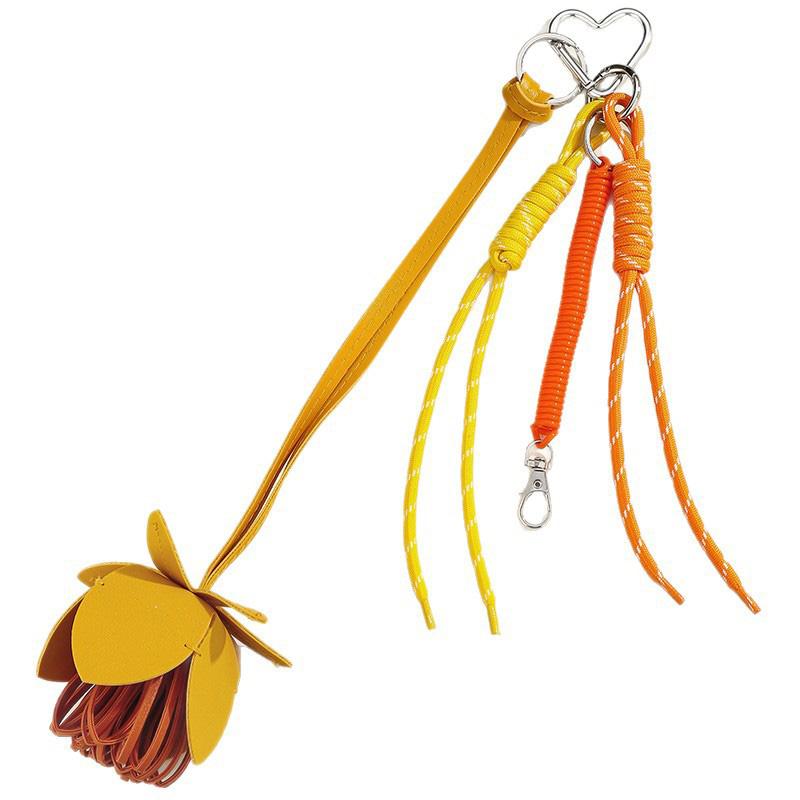 Hochwertiges Echte Leder Blumen Tasche Zubehör Niedlich Mode Vielseitig Schlüsselanhänger Anhänger Neu Hochwertige Rindsleder Zubehör Geschenke