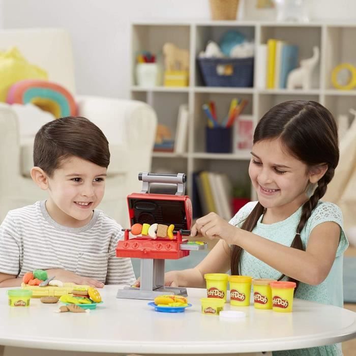 Jeu de pâte à modeler - Play-Doh - Roi du Grill - 6 pots - Tampon d'encre peu salissante - À partir de 3 ans