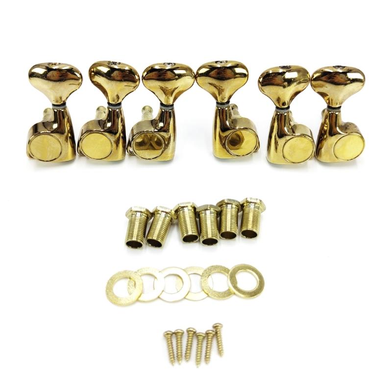 Set of 6 Guitar String Knobs Suitable for Acoustic and Electric Guitars Featuring Metal Designd and Easy Installation
