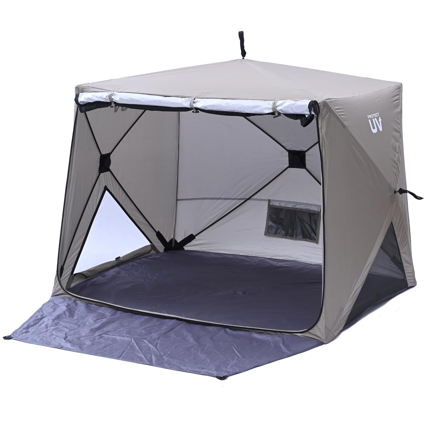 

Коллекционная палатка, которая открывается и складывается как быстрый и простой в установке хаки [Campers Yamazen] Всплывающий зонт, солнцезащитный козырек, куб, полностью закрытый, сетка, вверх,